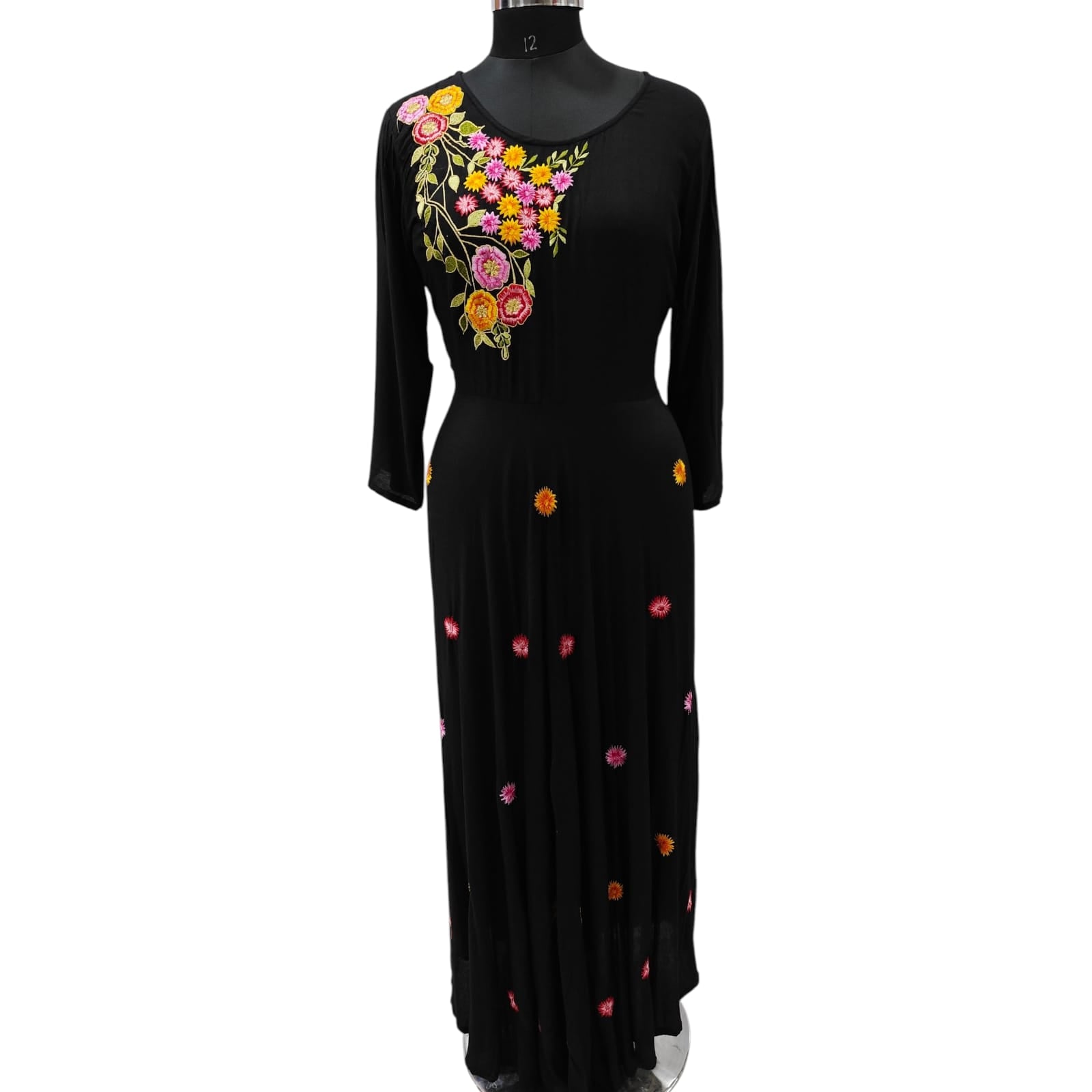 Beautiful Embroidered Black Gown For Women