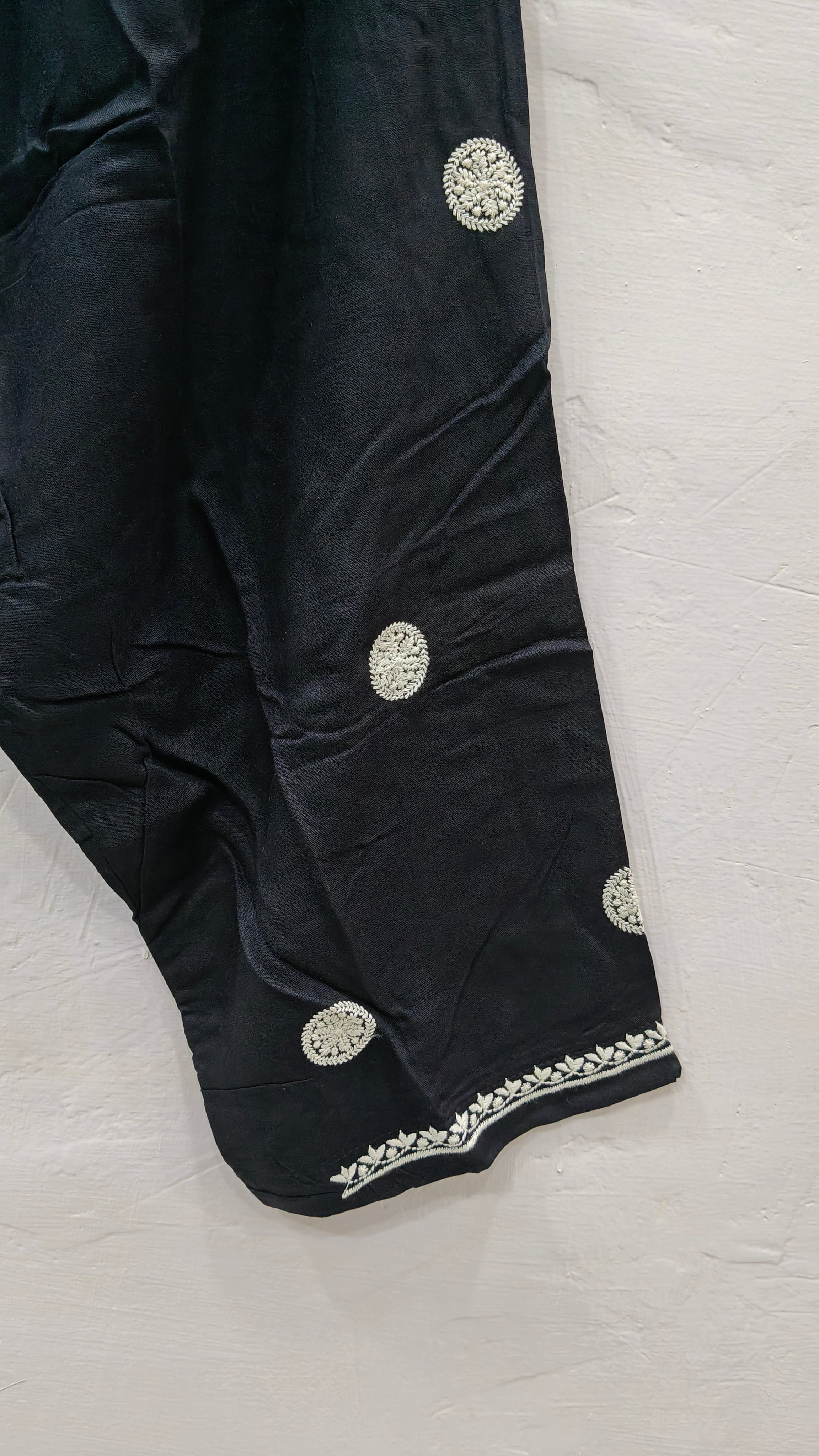 High Quality Black Lucknowi 3 Piece Set For Women