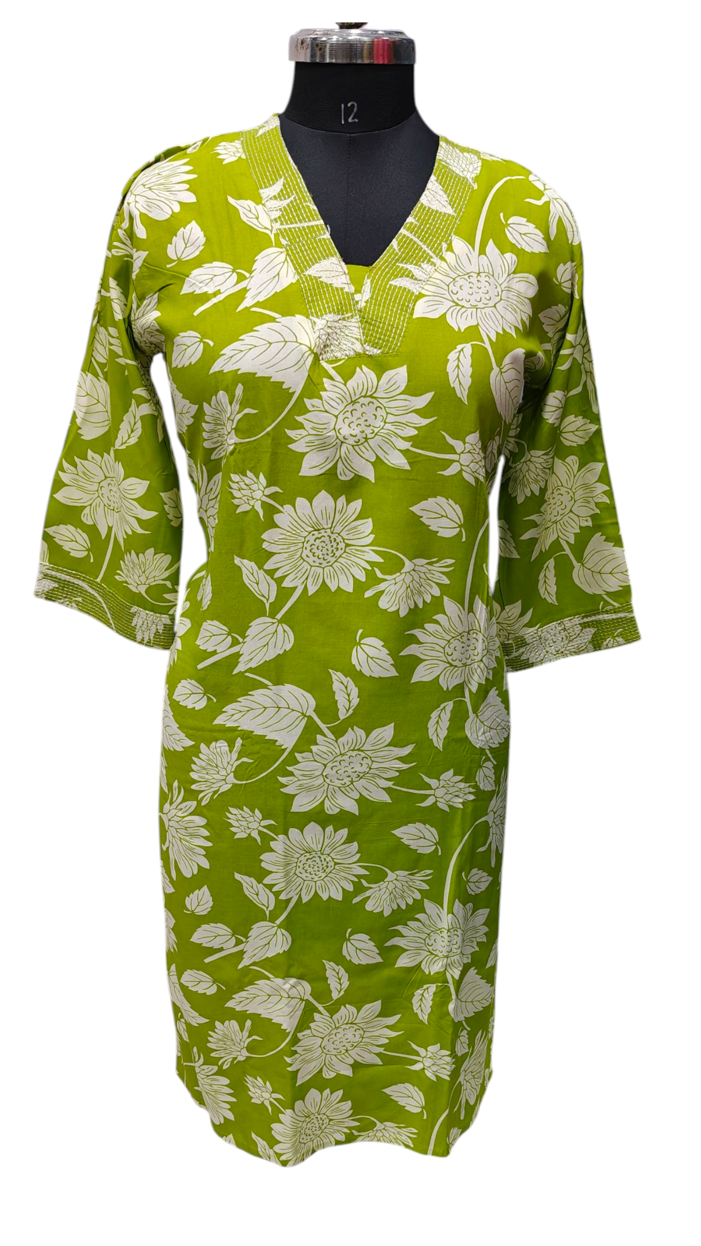 V-Neck Kurta Pant Set For Women